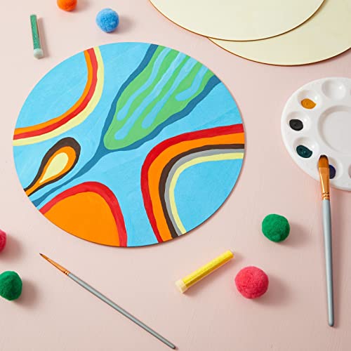 Unfinished Wood Round Circle Cutouts, 12 Inch Wooden Discs for Crafts, Projects, Wood Burning, Painting, Decor (8 Pack) Juvale