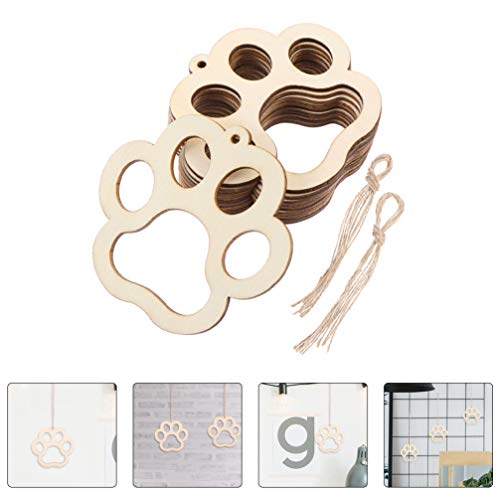 Healifty 30pcs Bear Printed Wood Chip Pendant Unfinished Wood Slices Bear Wood Cutout Unfinished Bookmark Bear Shape Gift Blank Bookmarks Wooden Healifty