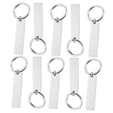 Tofficu 10pcs Glossy Strip Hangtag Keychains Key Rings Key Chains Tabs Engravable Stamping Pendants Diy Key Tags Key Chain Blank Unfinished Keychain Tofficu