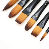 Mont Marte Gallery Series Acrylic Brush Set, 6 Piece. Selection of Synthetic Hair Paint Brushes Suitable for Acrylic Painting MONT MARTE