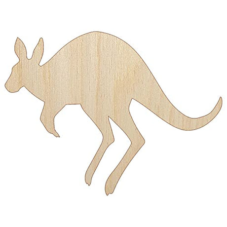 Leaping Red Kangaroo Silhouette Australian Marsupial Unfinished Wood Shape Piece Cutout for DIY Craft Projects - 1/4 Inch Thick - 4.70 Inch Size Sniggle Sloth