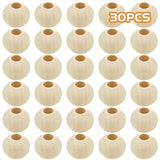 30pcs 25mm Unfinished Natural Wood Beads Large Hole Round Wooden Beads Wood Loose Spacer Beads Jewelry Making Accessory for DIY Crafts Garland Hmjpng