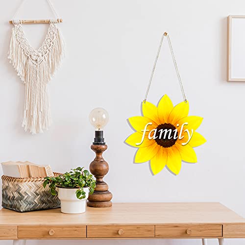 4 Pieces Unfinished Sunflower Wood Cutout Wooden Sunflower Hanging Decor Rustic Sunflower Door Hanger DIY Flower Welcome Sign with Rope for Art Jetec