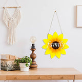 4 Pieces Unfinished Sunflower Wood Cutout Wooden Sunflower Hanging Decor Rustic Sunflower Door Hanger DIY Flower Welcome Sign with Rope for Art Jetec