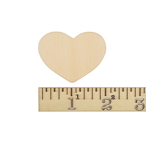2 Inch Wood Heart, Unfinished Wooden Heart Cutout Shape, Wooden Hearts (2” Wide x 1/8” Thick) - Bag of 25 Craftparts Direct