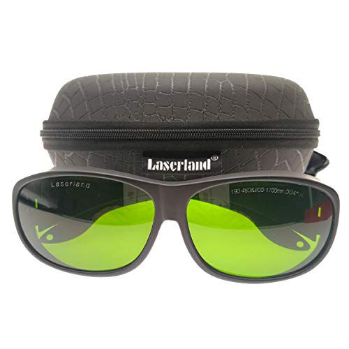 laserlands 190-450nm&800-1700nm OD4+ Blue+IR 808nm,810nm, 904nm,980nm, 1064nm, 1510nm, 1530nm, 1610nm Nd:YAG Laser Protective Goggles Safety Glasses laserlands