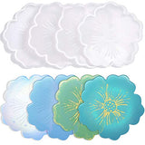 Silicone Coaster Molds, CCOZN 4 PCS Flower Silicone Coaster Molds Coaster for Epoxy Resin Agate Coaster Cup Mat Molds for Resin Casting Silicone CCOZN