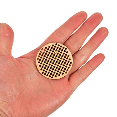 Amosfun 20pcs Circle Wooden Hanging Tags Round Blank Hole Paved Cross Stitch Ornament Crafts for DIY Engraving Amosfun