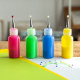 MAHITOI 4 Ultra-fine Tip Applicator Bottles 20ml Clear, for storing & applying craft supplies & mediums like glitter, glue, paint, stains, inks - MAHITOI