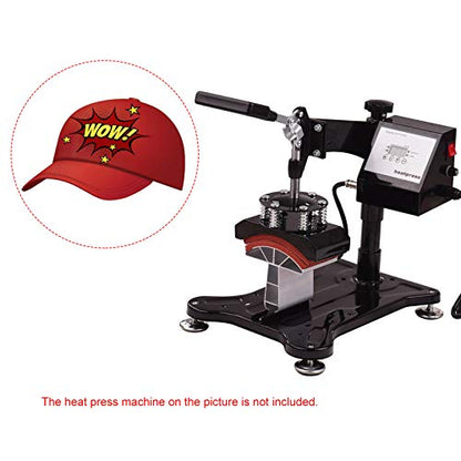 FAJIA Heat Press Hat Attachment, Hat Cap Press Mat Pad Heating Transfer Attachment Silica Gel 5.5x3 Inch 220V for Heat Press Machine Hat Heating - WoodArtSupply