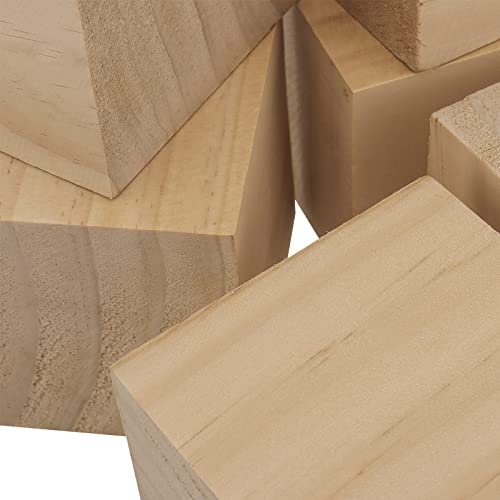 HOZEON 8 PCS 3 Inch Wooden Cubes, Natural Unfinished Wood Blocks, Large Wood Square Blocks for Crafts, Painting, Puzzle Making, Decorating, DIY - WoodArtSupply