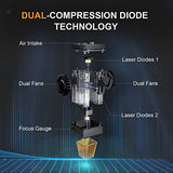 ORTUR True 10W Optical Power Laser Module, LU2-10A 24V Laser Head with Assist Nozzle for Laser Engravers, Ultra-Thin Compressed Spot, Ortur