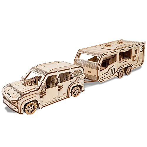 3D Wooden Puzzle for Adults, Trailer Mechanical Car 3D Jigsaw Puzzles, DIY Model Building Kit Handicraft Wood Craft Hobbies Toy, Birthday for - WoodArtSupply