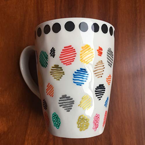 ZEYAR Acrylic Paint Pens for Porcelain, Professional Ceramic painting, 12 colors Water-based, Medium Point, Water and Fade Resistant, DIY on Mugs and ZEYAR