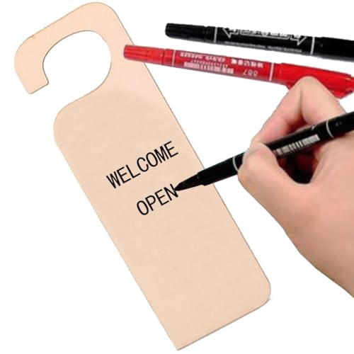 6pcs Unfinished Wood Door Knob Hangers Blank Natural Signs Plaque Gift Tag Memo Board for DIY Craft Home Hotel Meeting Session Office ULTNICE