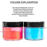 BALTIC DAY - Mica Powder, 60 x 5g Jars of Mica Powder for Epoxy Resin Set - Epoxy Resin Color Pigment Powder - Pigments for Soap Making, Candle, BALTIC DAY
