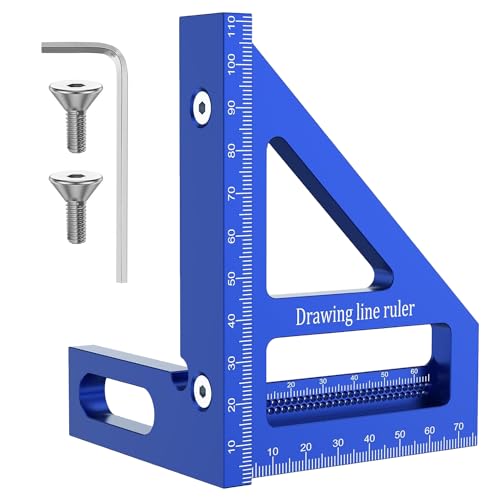 3D Multi-Angle Measuring Ruler,45/90 Degree Aluminum Alloy Woodworking Square Protractor,Ideal for Engineer Carpenter Crafting, Drawing,Miter Zalaxt