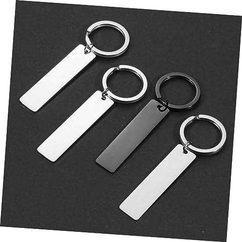 Tofficu 10pcs Glossy Strip Hangtag Keychains Key Rings Key Chains Tabs Engravable Stamping Pendants Diy Key Tags Key Chain Blank Unfinished Keychain Tofficu
