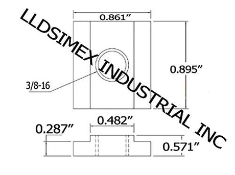 4PC Set T-Slot Nut Black Oxide Finish 3/8-16 Threads Table Slot 1/2 LLDSIMEX
