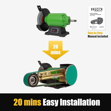 KFMK 2"x48" Belt Grinder Attachment for Bench Grinders, 2x48 Inch Belt and 7 Inch Disc Sander Attachment for Bench Grinders KFMK