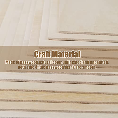 20 Pack Basswood Sheets 1/16-12 x 12 x 1/16 Inch - Unfinished Wood Boards for Crafts, Plywood Sheets with Smooth Surfaces - Crafts Wood Perfect for