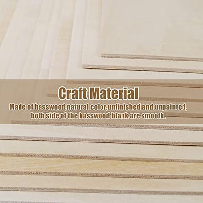 20 Pack Basswood Sheets 1/16-12 x 12 x 1/16 Inch - Unfinished Wood Boards for Crafts, Plywood Sheets with Smooth Surfaces - Crafts Wood Perfect for