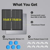 YOOPAI Honeycomb Laser Bed 500x500mm Honeycomb Working Table with Aluminum Panel for Laser Cutter Engraver Accessories, Desktop Protection, Fast Heat YOOPAI