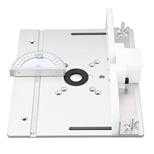 Router Lift System Full Installation Set, Aluminum Woodworking Insert Base Plate for Router Table Saw, Metal Router Lift System Kit (Silver) Fafeicy