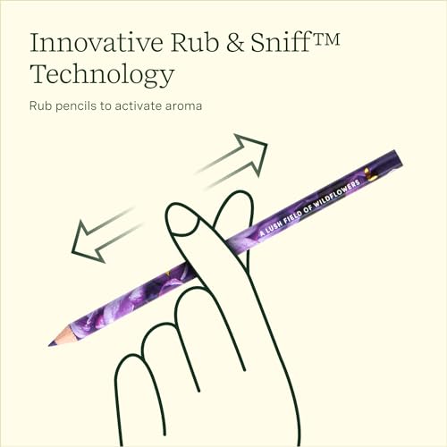 Lifelines Rub & Sniff Scented Colored Pencils, Infused with Essential Oil Blends, Color Pencil Set of 10, Travel Case Included Lifelines