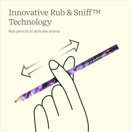 Lifelines Rub & Sniff Scented Colored Pencils, Infused with Essential Oil Blends, Color Pencil Set of 10, Travel Case Included Lifelines
