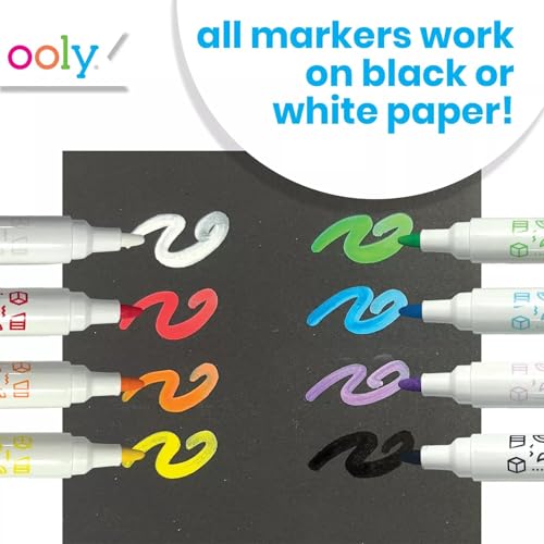 Ooly Vivid Pop! [Set of 8] Super Bright Water Based Paint Markers - Erases off Whiteboards, Windows, Mirrors- For Kids, School Supplies, Art