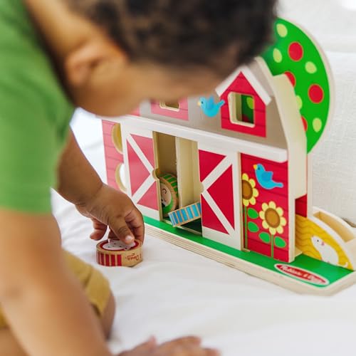 Melissa & Doug GO Tots Wooden Barnyard Tumble with 4 Disks - Farm Themed, Stack And Drop Developmental Toys For Toddlers Ages 1+ Melissa & Doug