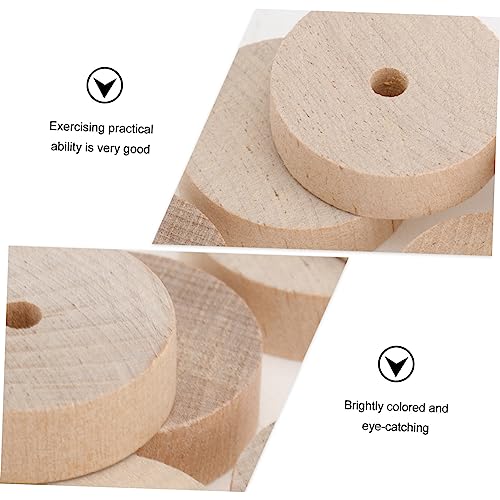 VILLCASE 100 Pcs Log Wheel DIY Toy Car Wheels Small Wheels for Projects Model Building Kits 1/4 Dowel Rod Unfinished Wood Wheels Cars Accessories VILLCASE