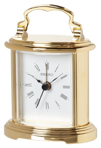 SEIKO Peyton Desk Clock, Gold - WoodArtSupply