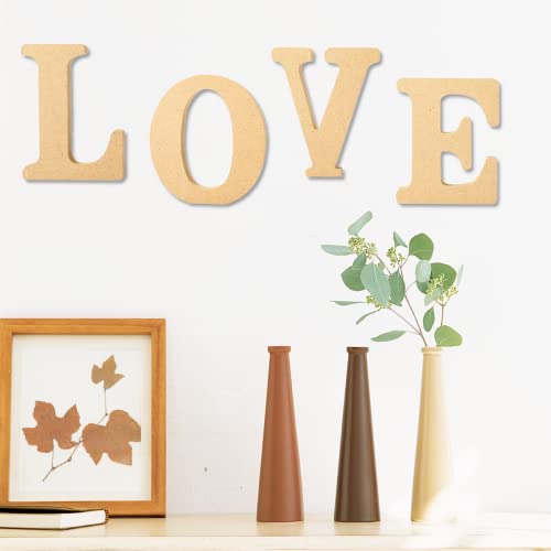 AOCEAN 6 Inch Designable Wood Letters Unfinished Wood Letters for Wall Decor Decorative Standing Letters Slices Sign Board Decoration for Craft Home