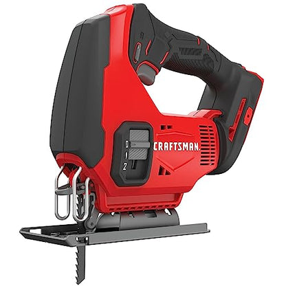 CRAFTSMAN V20 Cordless Jig Saw, 3 Orbital Settings, Up to 2,500 SPM, Bare Tool Only (CMCS600B) - WoodArtSupply