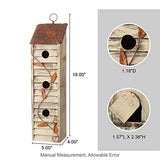 Glitzhome Wooden Three-Tier Hanging Distressed Garden Bird Houses for Outside 18" H glitzhome