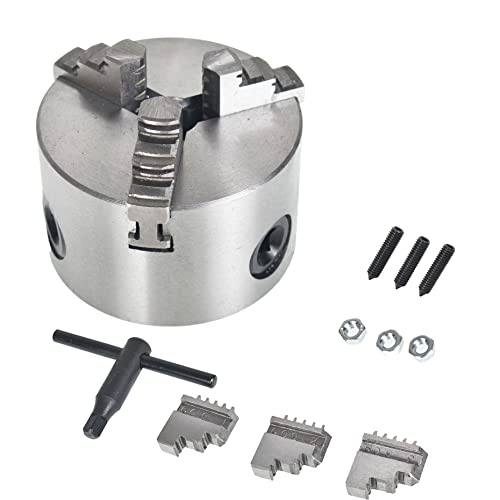 kimllier K11-80 3-Jaw Self Centering Lathe Chuck 80mm(3-Inch) Diameter Fit for CNC Drilling Milling Machine Wood Turning kimllier