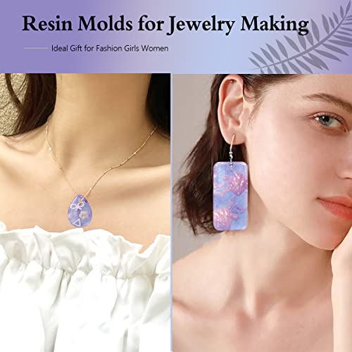 Resin Jewelry Molds Pendant, 16PCS Pendant Moulds for Resin Casting, Silicone Molds for Epoxy Resin, Resin Shaker Molds Silicone, Resin Molds for MAMUNU