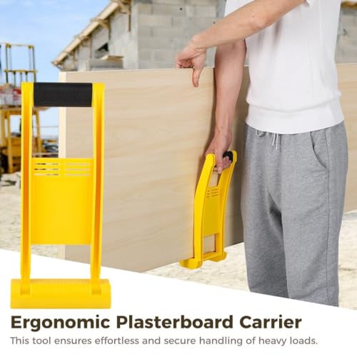 Homaisson 2 Pcs Plasterboard Carriers, Plastic Drywall Carrying Handles, Panel Carrier Tool with 80KG Load-Bearing Capacity, Non-slip Plywood Lifting - WoodArtSupply