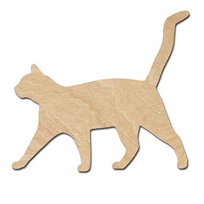 Cat Wooden Cutouts for crafts, Laser Cut Wood Shapes 5mm thick Baltic Birch Wood, Multiple Sizes Available - WoodArtSupply