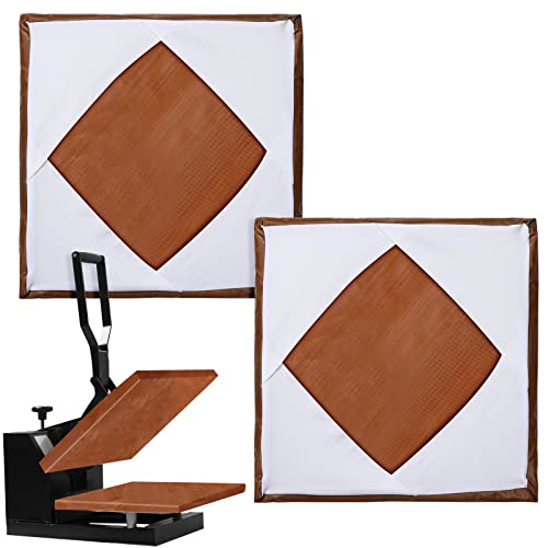 Zhengmy 2 Pcs Wrap Cover for Heat Press Platen, 15 x 15 Inch Heat Resistant Reusable Sheets Pad Mat Pillow Protector for Sublimation Heat Pressing - WoodArtSupply