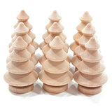 Abaodam 20 Pcs Mini Christmas Tree Wooden Unfinished Doll DIY Crafts Handmade Wood Peg Doll Home Decoration Ornament Abaodam