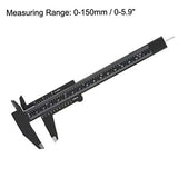 uxcell Vernier Caliper 150mm 6 Inch Metric Mini Double Scale Plastic Ruler Measuring Tool Black uxcell