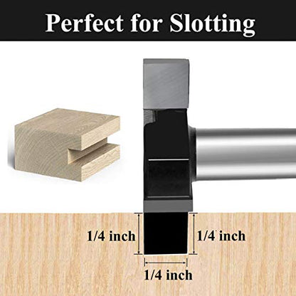 CNC Spoilboard Surfacing Router Bit, 1/4 inch Shank Carbide Tipped Surface Planing Bottom Cleaning Cutter Slab Flattening Router Bit, Wood Milling