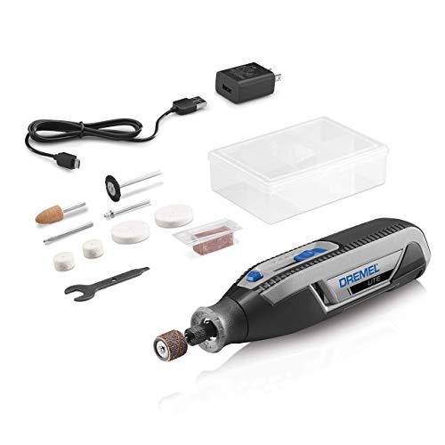 Dremel 7760 Lite Rechargeable Lightweight Design User-Friendly 8000 to 25000 RPM Single Cordless Rotary Tool with Soft Grip for Easy and Comfortable - WoodArtSupply