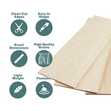 Balsa Wood Sheets 1/8" Inch Thick 12" x 4" Unfinished Wooden Board by Craftiff (5 Pack) Craftiff
