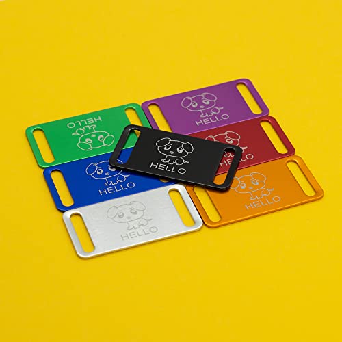 StayMax Aluminum Engraving Blanks Tags Stamping Blanks Tags Blank Dog Tag Pet ID Tag 25 Pieces (Black) StayMax