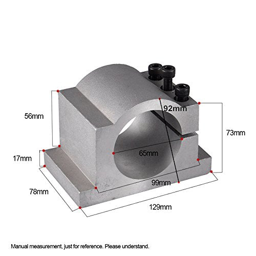 RATTMMOTOR 65mm Spindle Motor Clamp Mount Bracket Diameter 65mm CNC Motor Spindle with 3PCS Screws for 0.8kw 800W or 1.5kw CNC Router Engraving RATTMMOTOR