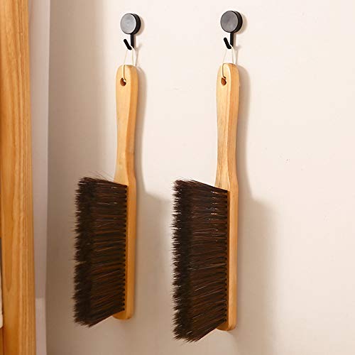 Hand Broom, Dust Brush, Horse Hair Brush with Wood Handle, Duster for Counter, Bench, Car, Furniture, Bed, Woodworking Cleaning